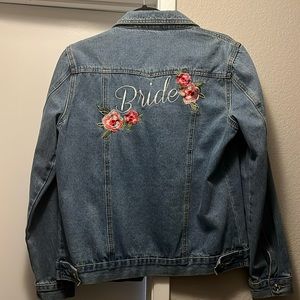 David’s Bridal size medium Bride Embroidered Jean Jacket